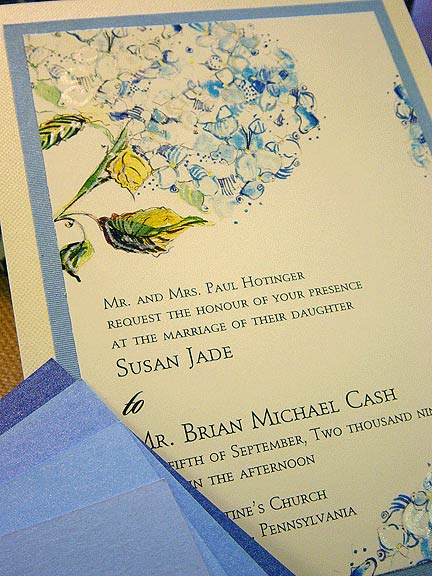 Printable wedding invitations hydrangea