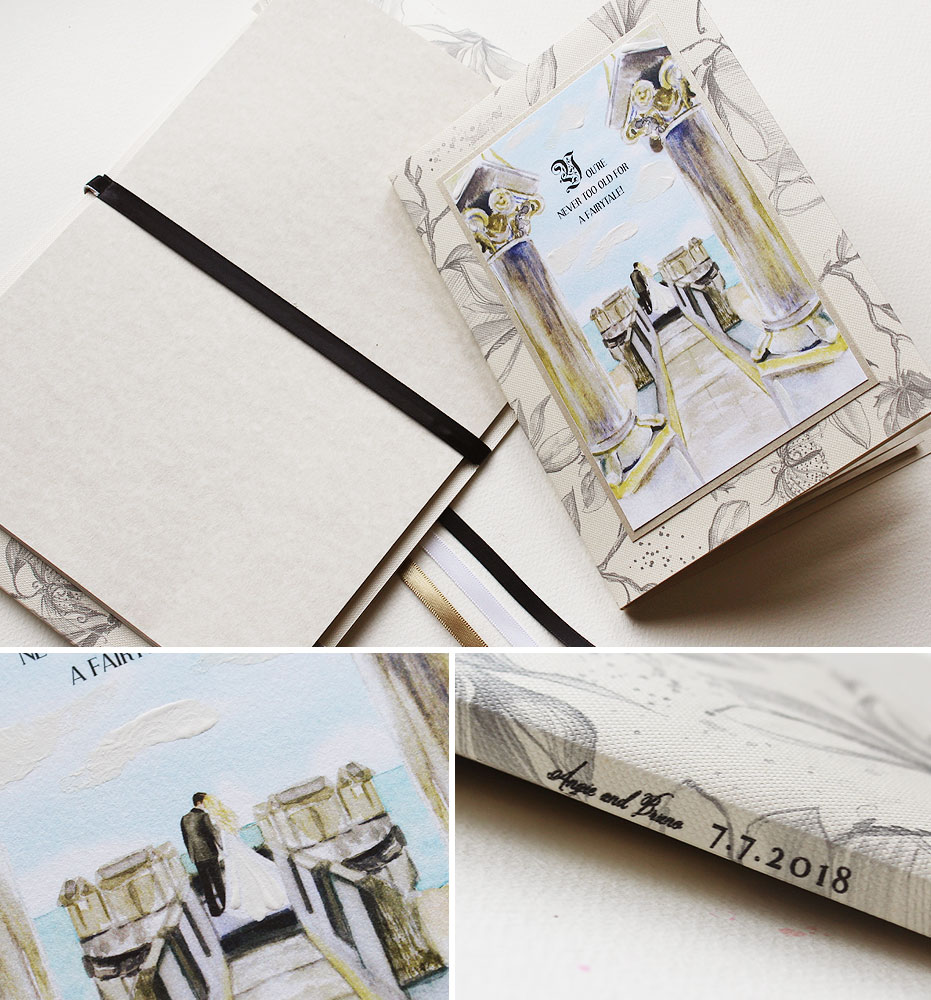 Handpainted Book Wedding InvitationsMomental Designs