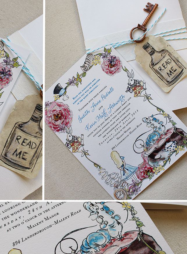 Alice in Wonderland Wedding Invitations