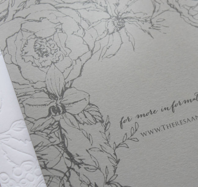 floral pattern wedding invitation