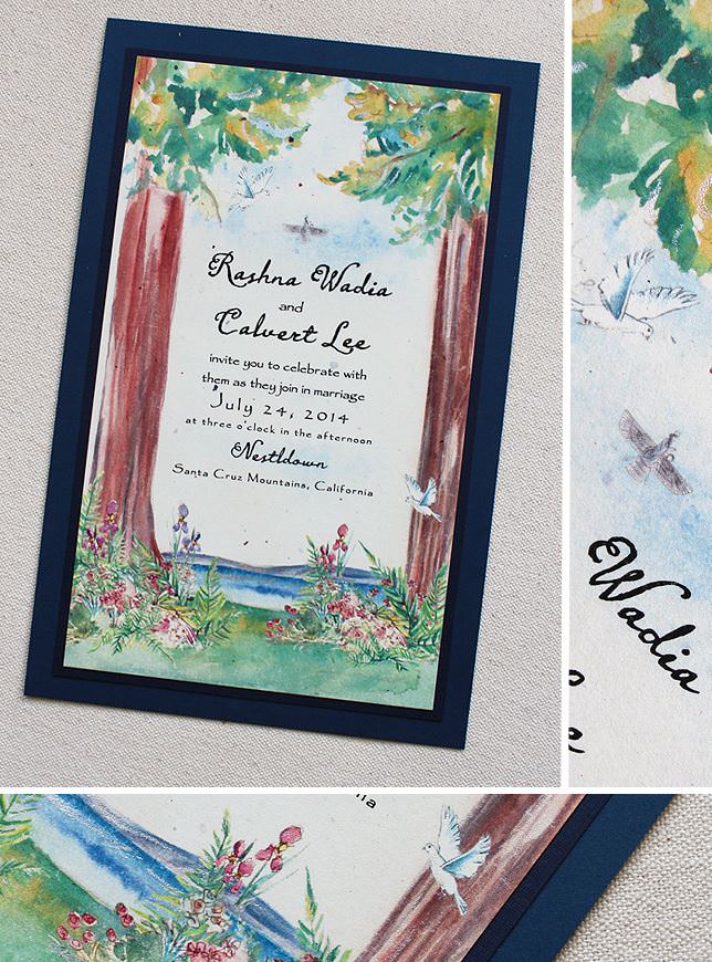 Watercolor Tree Wedding Invitations