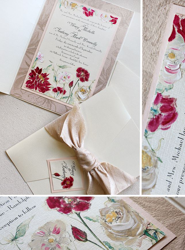 Fuchsia Floral Wedding Invitation