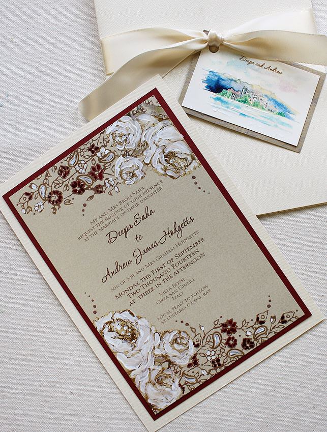 White Rose Wedding Invitation