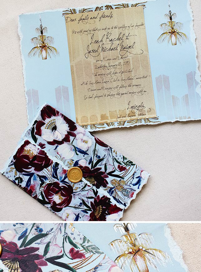 Floral Pattern Wedding Invitation