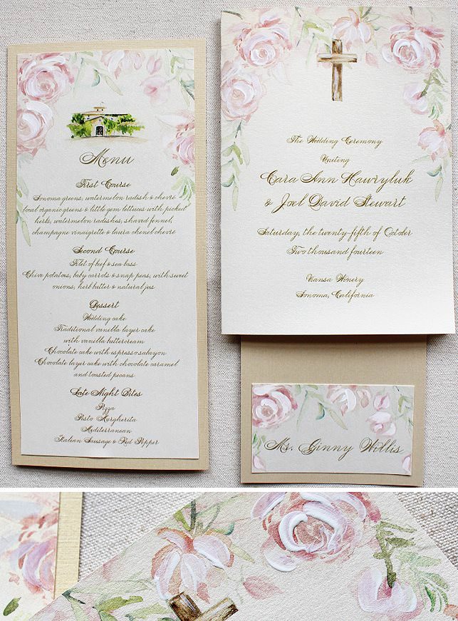 Watercolor Floral Wedding Day Accessories