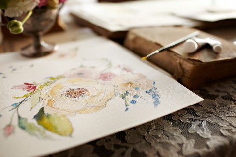 sketched-yellow-peony-bouquet-wedding-invitation