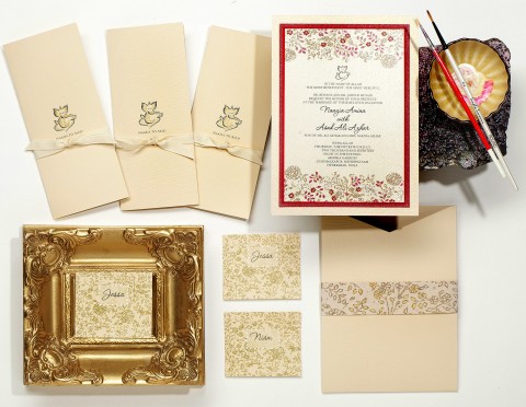 vintage-lace-leaves-hand-painted-wedding-invitations