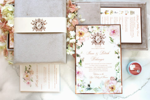 Soft Watercolor Floral Wedding Invitations