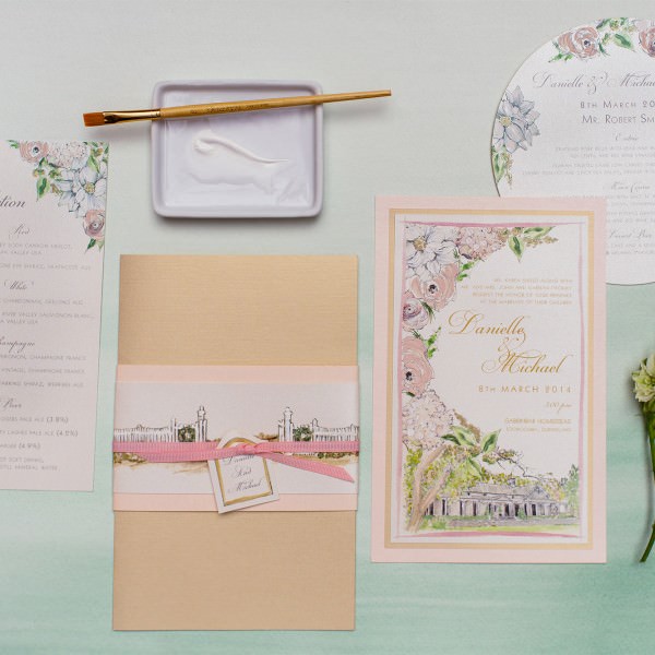contrast-painting-pink-peony-plantation-wedding-invitation
