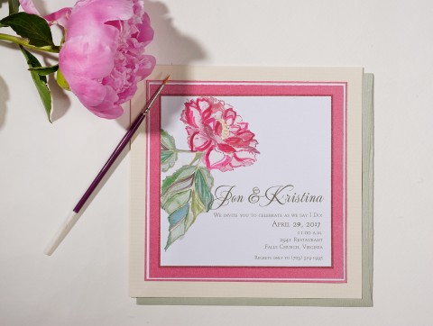 bright-pink-peony-hand-painted-wedding-invitation