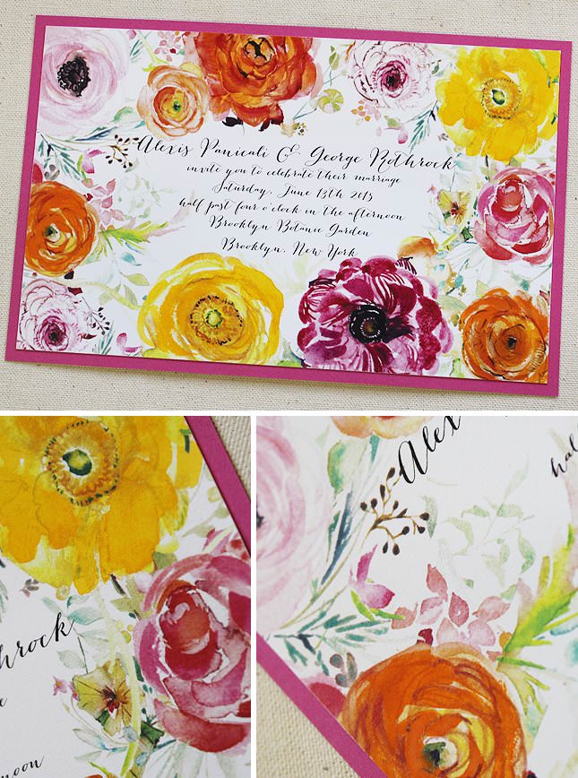 Watercolor Floral Wedding Invitations