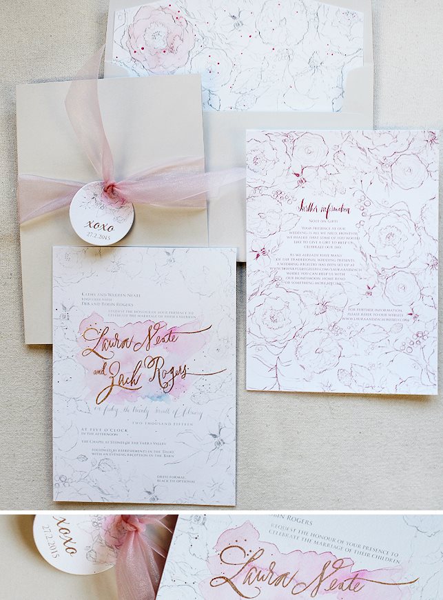 Foil and Letterpress Wedding Invitations