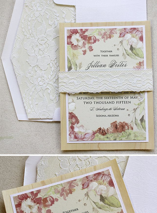 Floral and Landscape Wedding Invitations