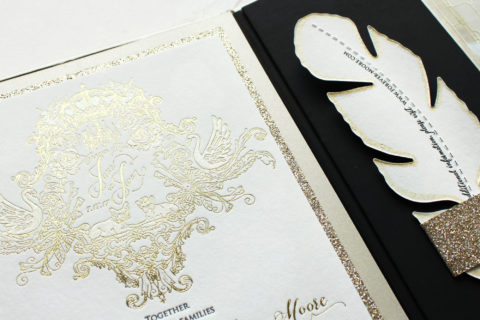 Swan Gold Foil Wedding Crest