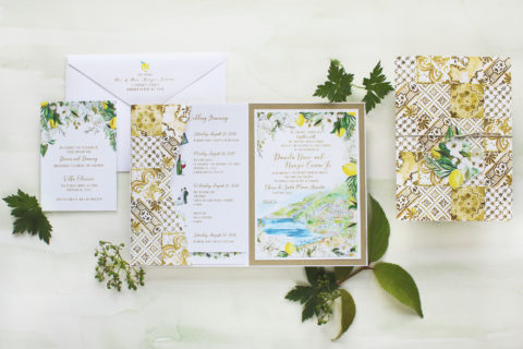Tile and Lemon Positano Wedding Invitations