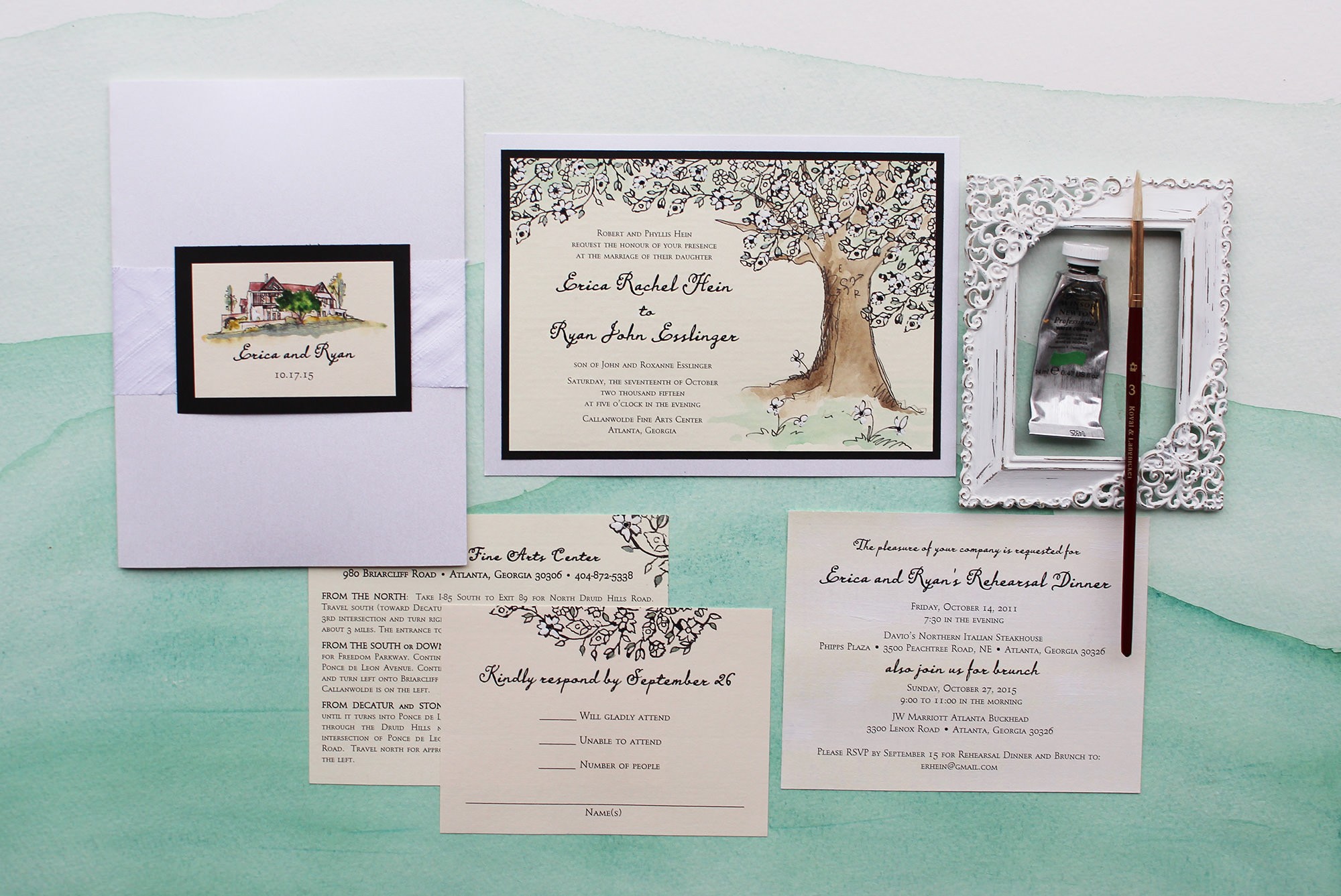 Romantic Tree Wedding Invitations-Momental DesignsMomental Designs