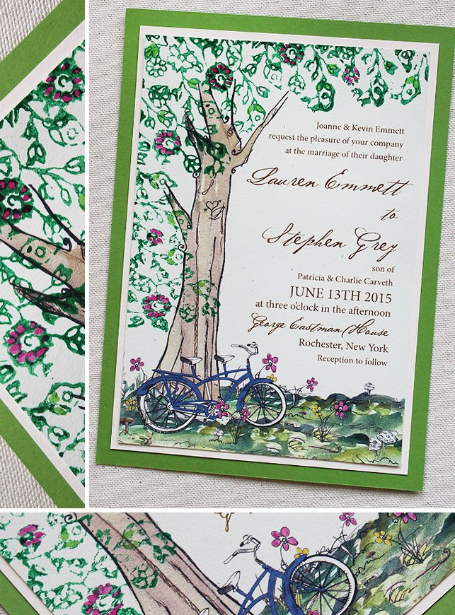 Vintage Lacy Tree Wedding Invitations