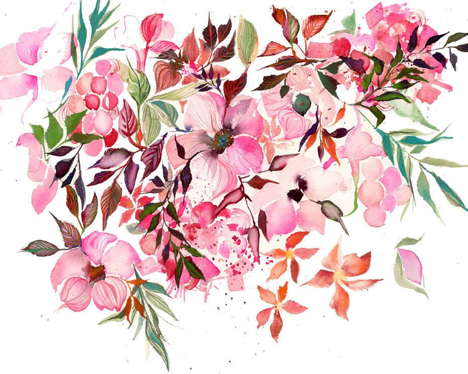 pink-watercolor-flowers