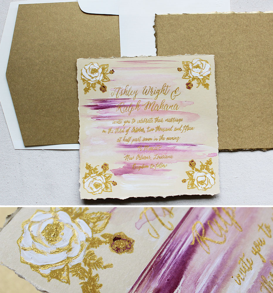 watercolor-gold-foil-rose-wedding-stationery
