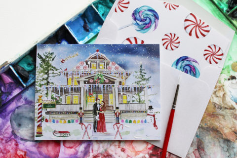 Custom Illustrated Watercolor Christmas Cards