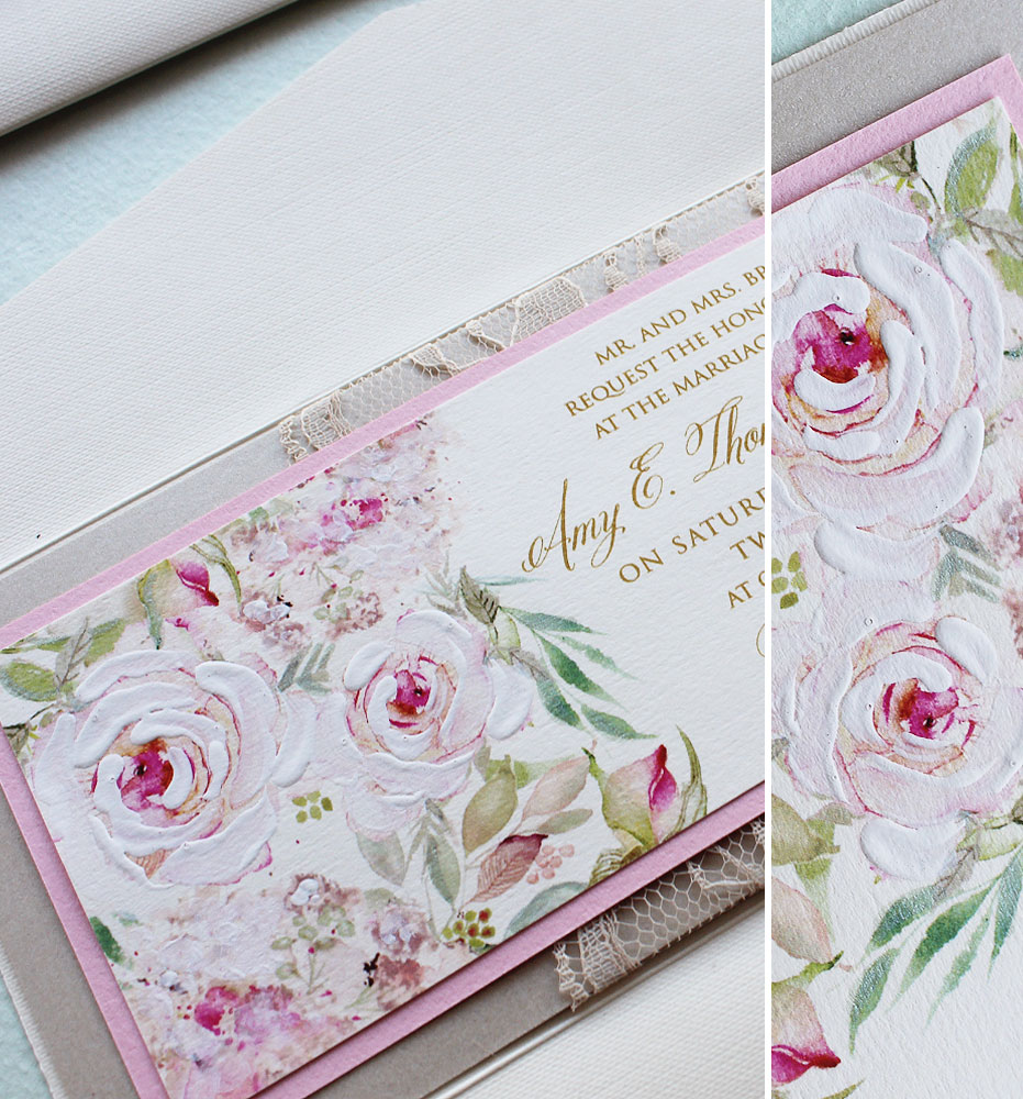 Romantic Floral and-Lace-Wedding-Invitations