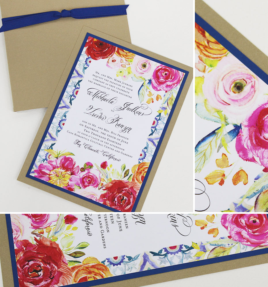 Bright Floral and Pattern Wedding Stationery