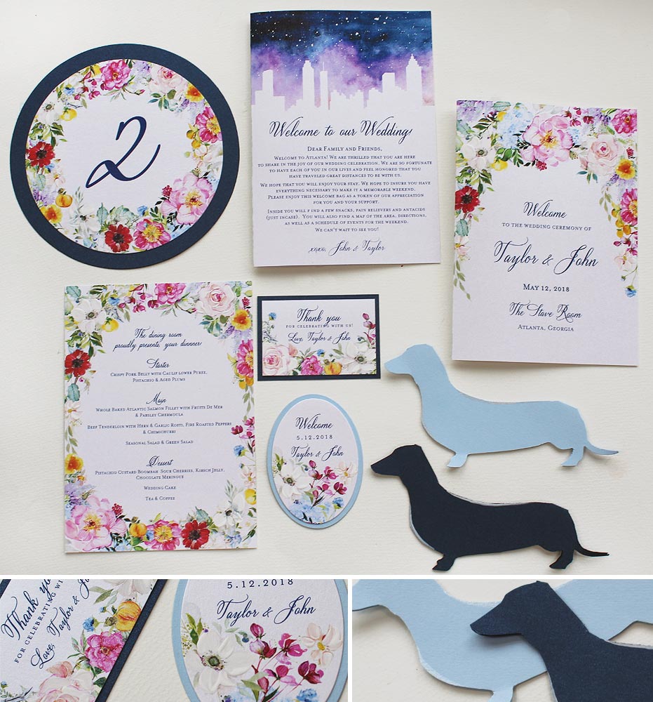 Watercolor Floral Wedding Day Accessories