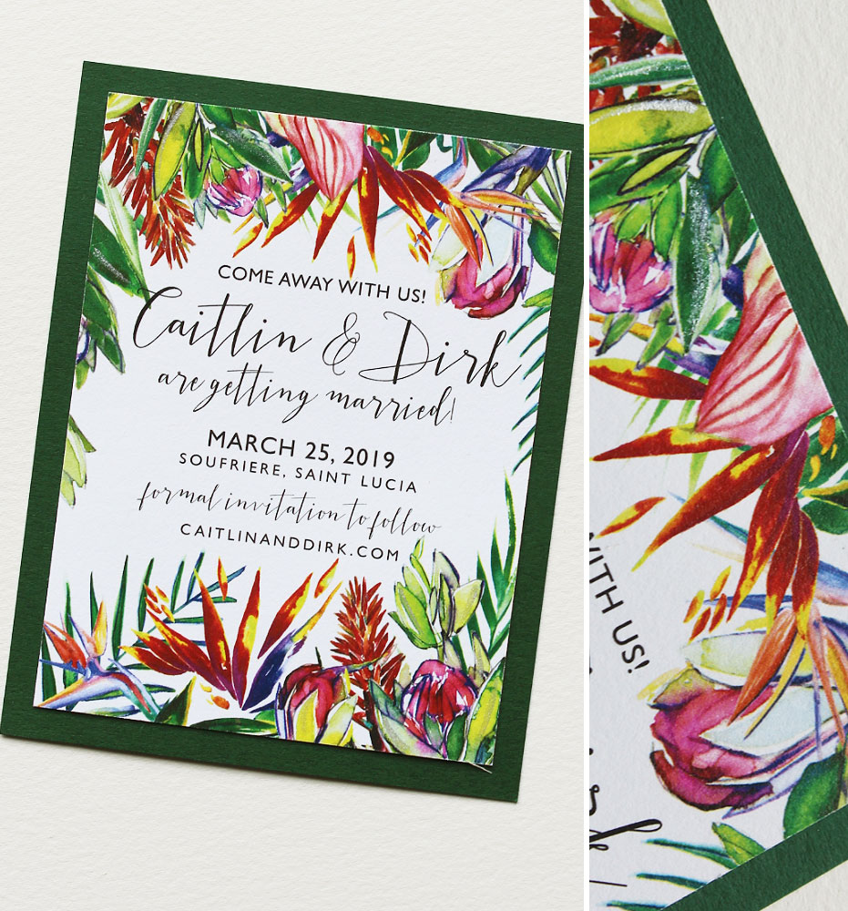 Tropical Carribbean Wedding Save the Date