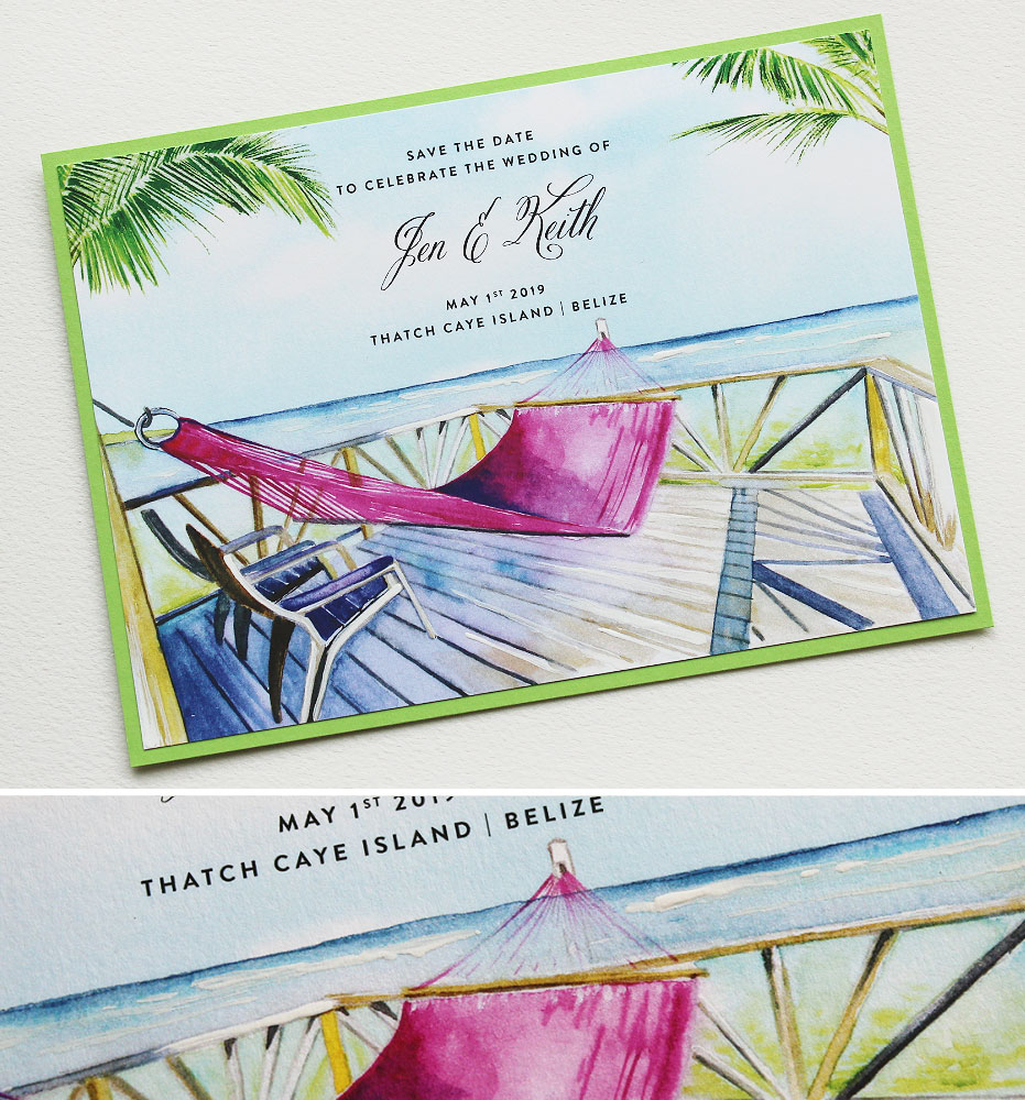Watercolor Destination Wedding Save the Date