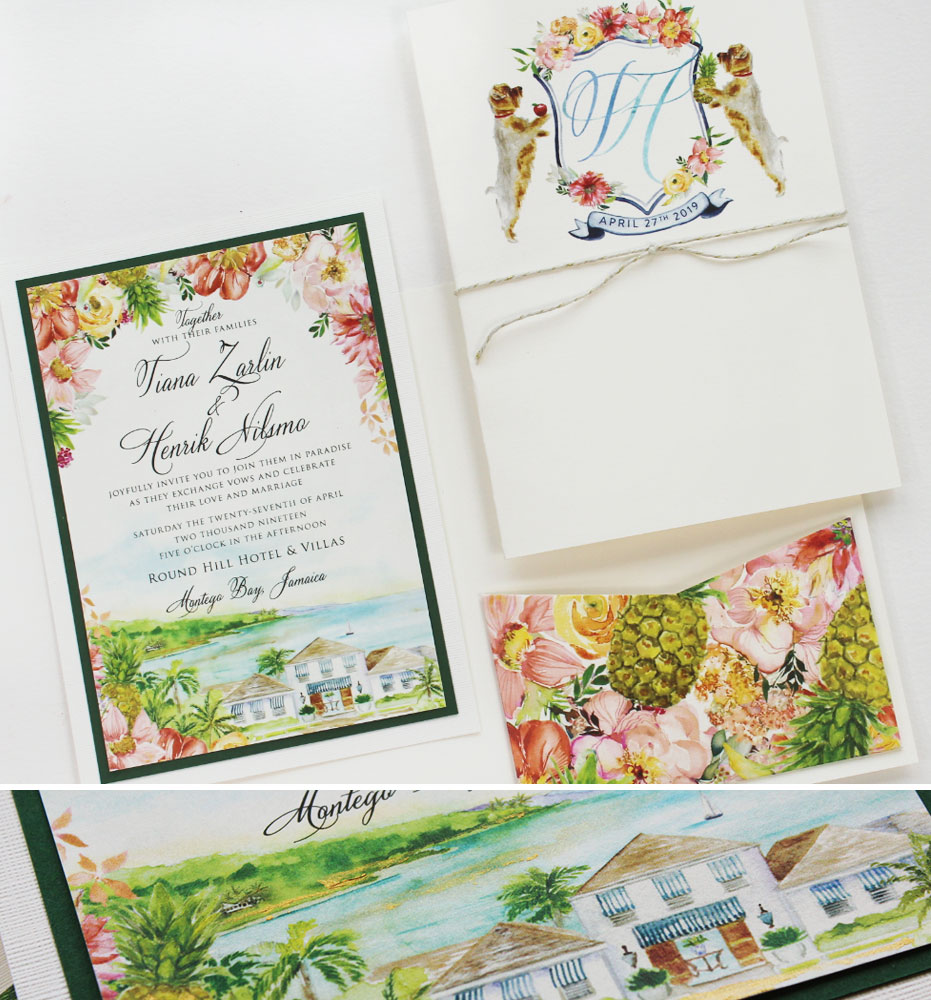 Watercolor Tropical Wedding Stationery