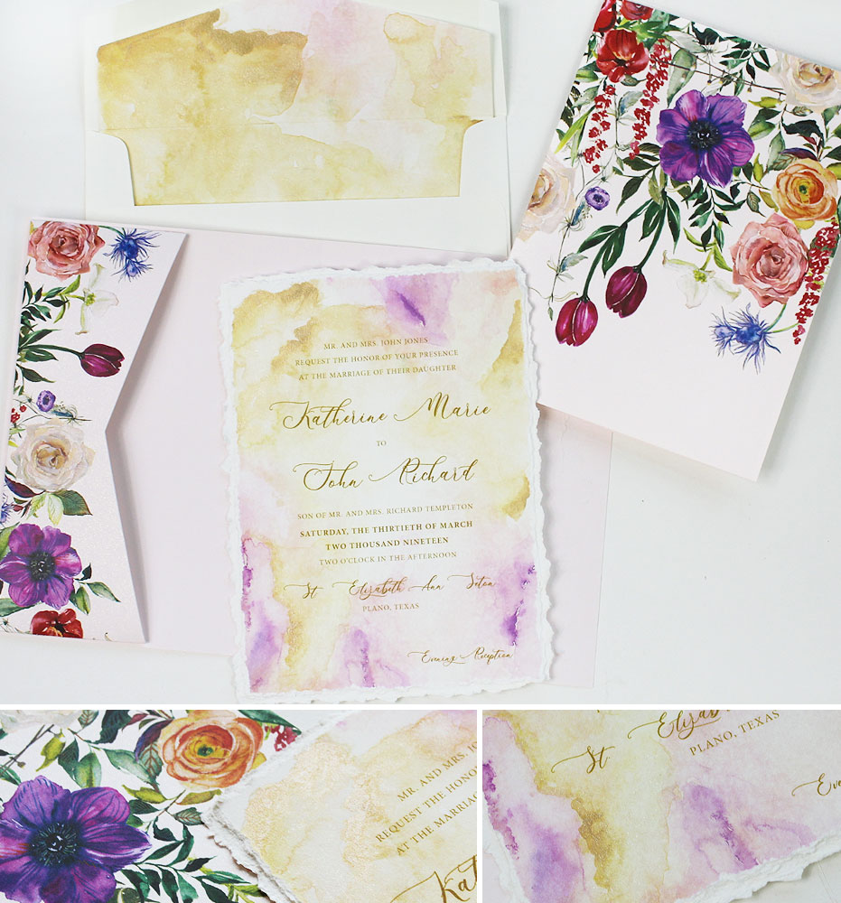 Watercolor Floral Botanical Wedding Stationery