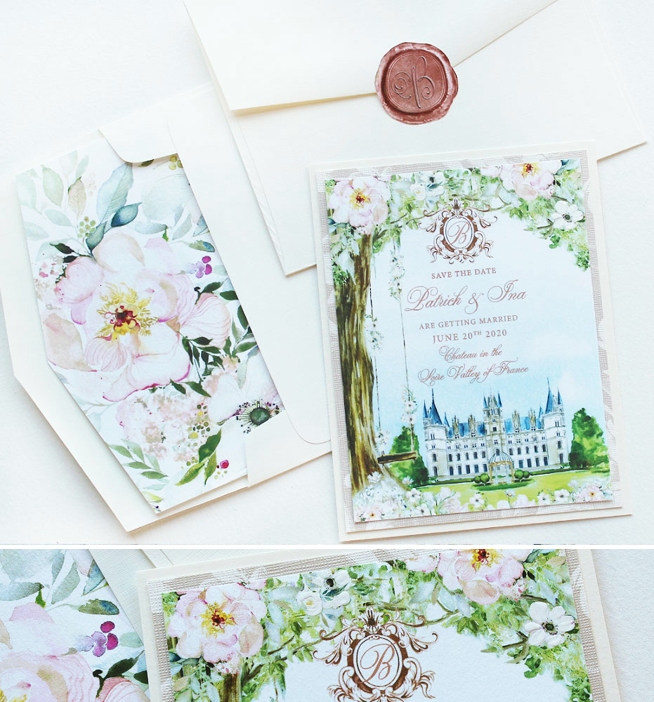 Chateau Challain Wedding Save the Dates