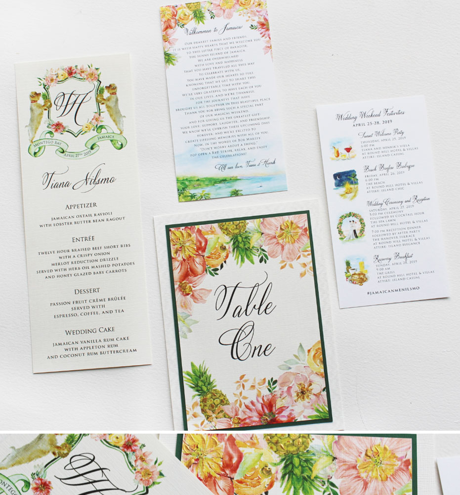 Watercolor Tropical Wedding Day Accessories