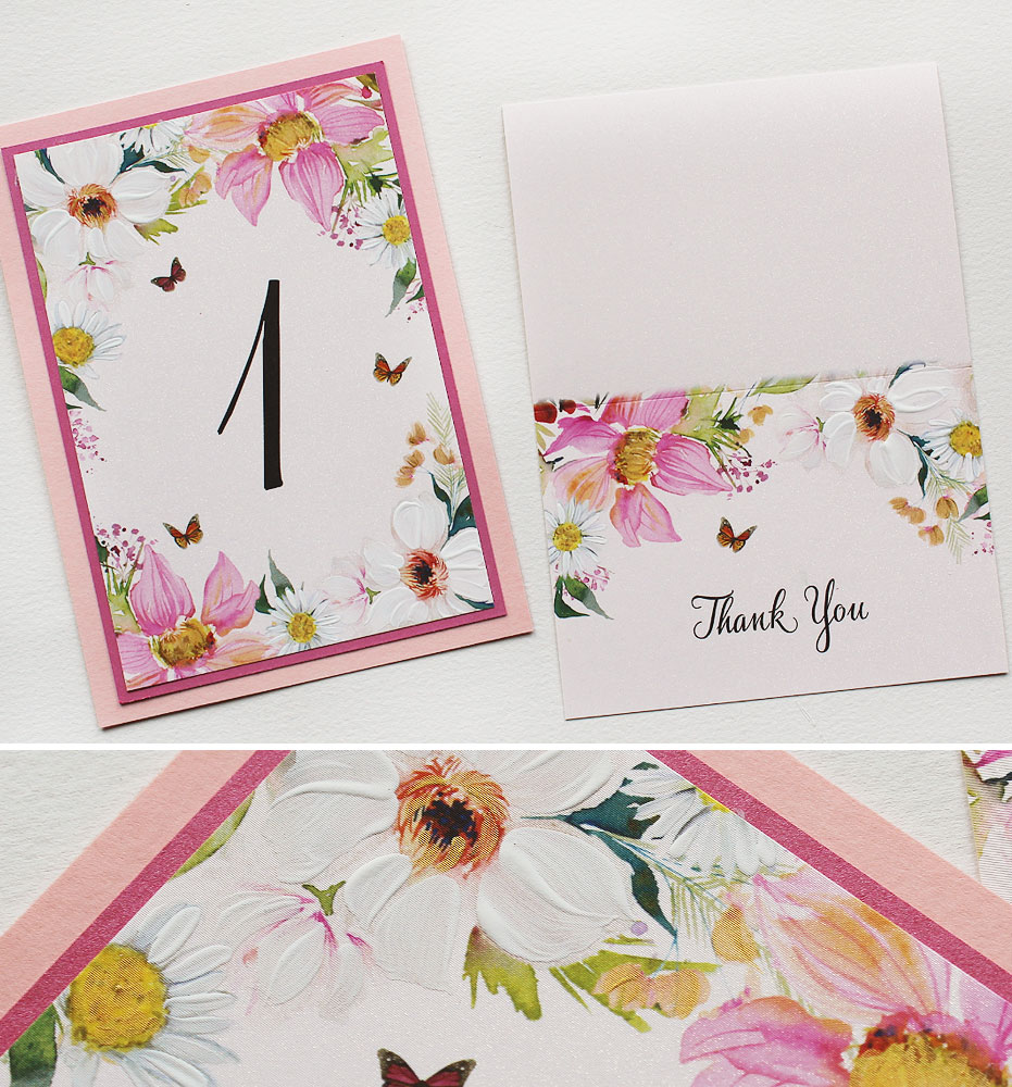 Hand Painted Floral Baptism Stationery