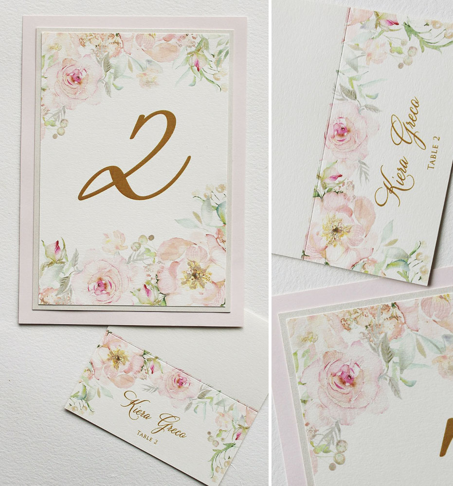 Soft Watercolor Floral Wedding Day Accessories