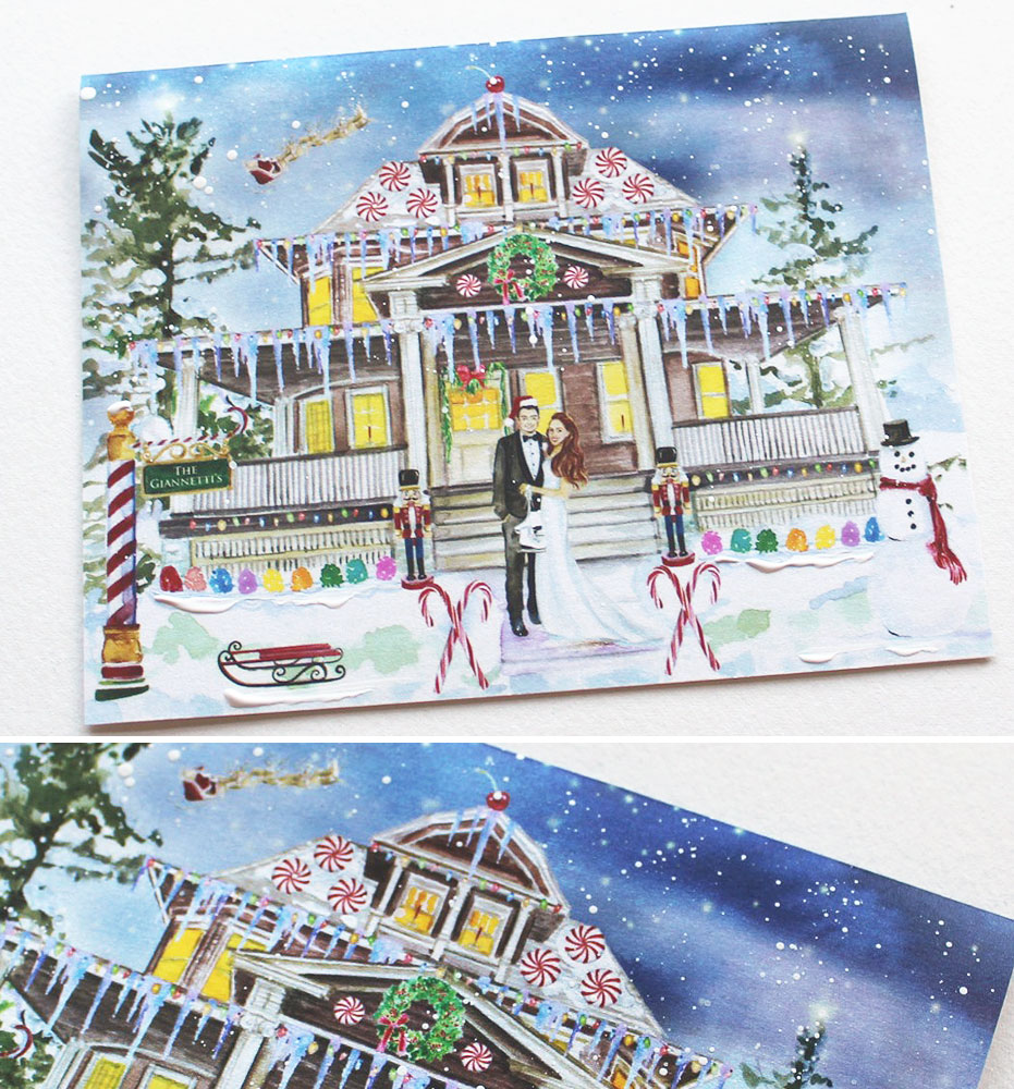 Watercolor Illustrated Christmas Cards