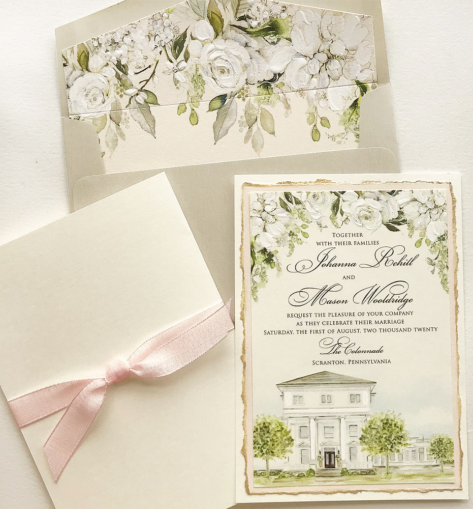 Hand Painted Floral Wedding Stationery