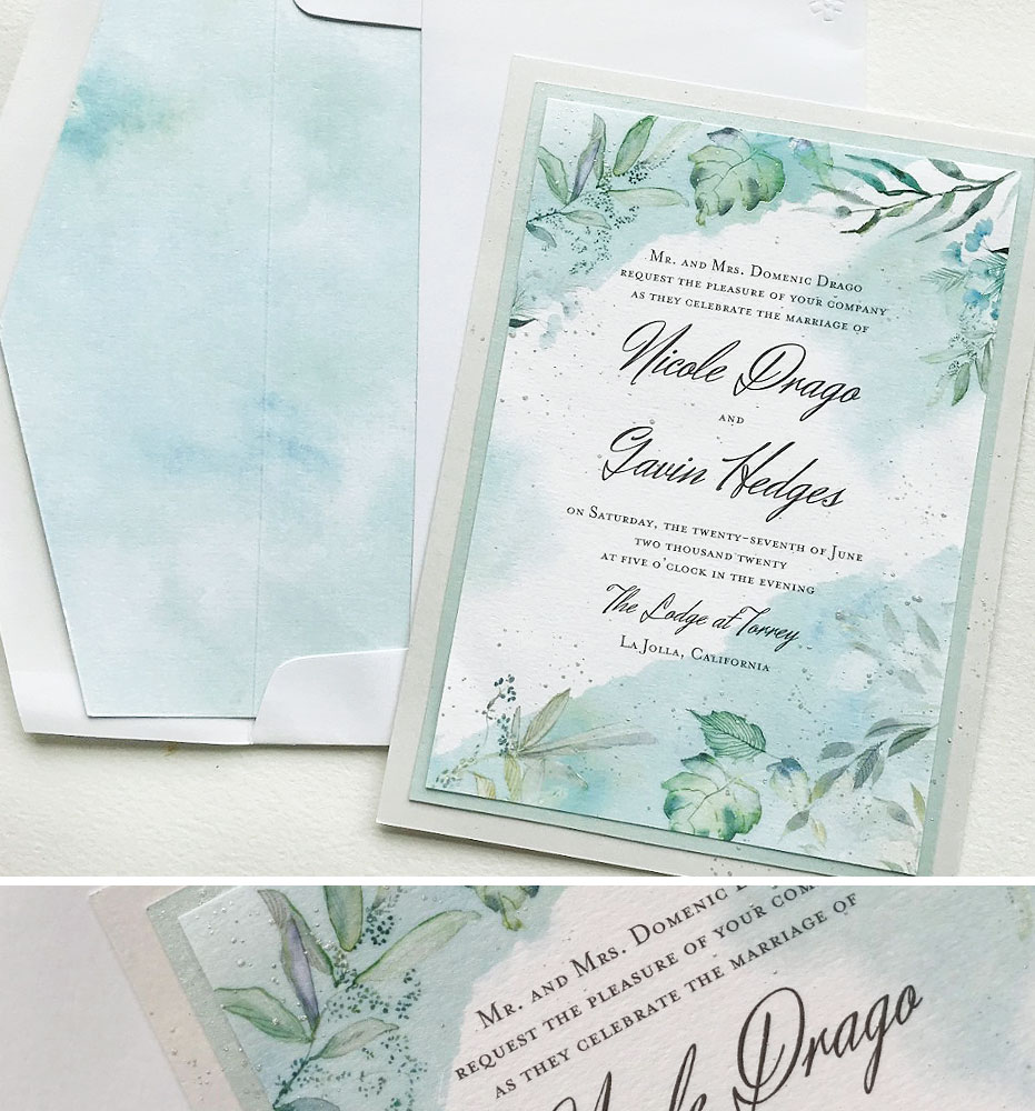 Soft Watercolor Wedding Invitations