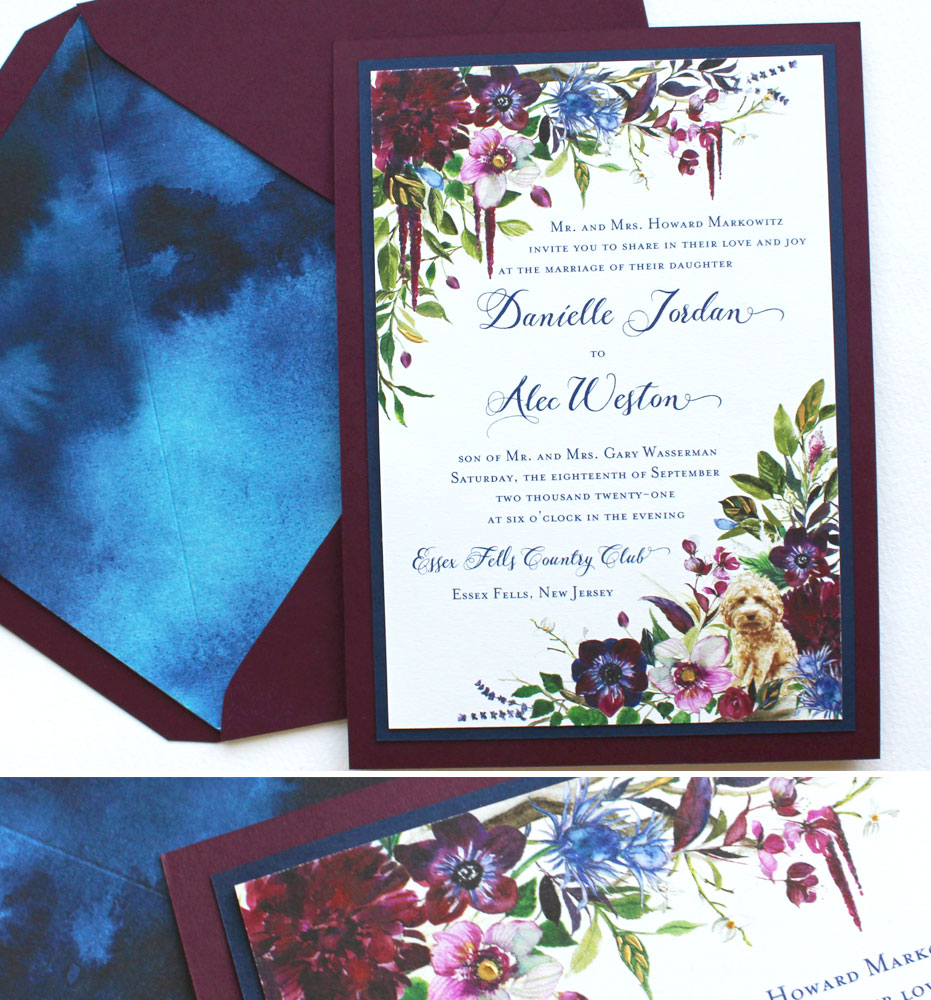 Watercolor Botanical Wedding Invitations