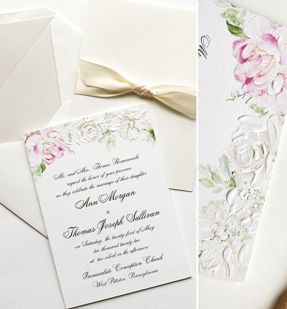 Hand Painted Floral Wedding Invites