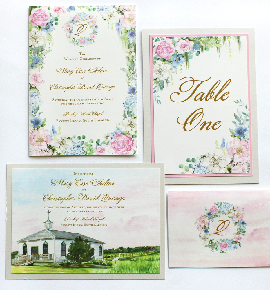 Pink FLoral Wedding Stationery