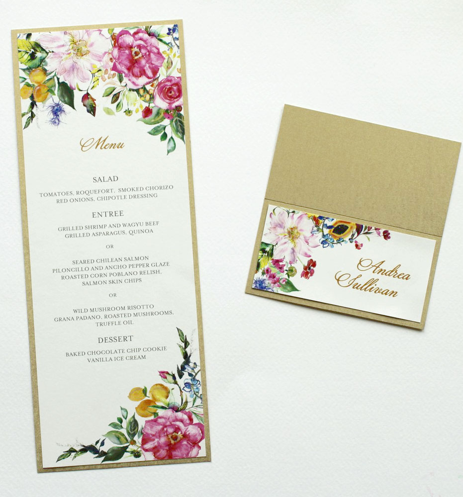 Bright Watercolor Floral Wedding Stationery