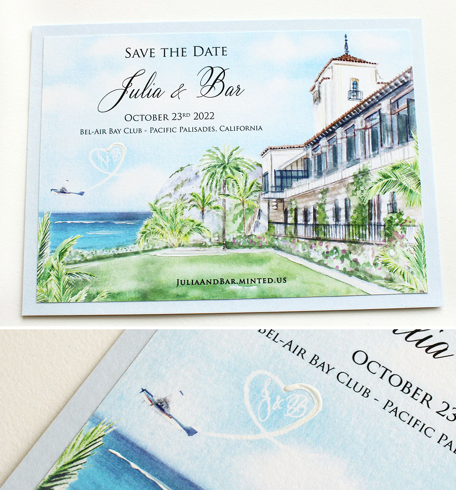 Watercolor Ocean Wedding Invitation